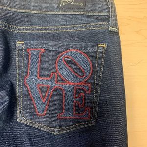 citizens of humanity jeans w LOVE on pocket